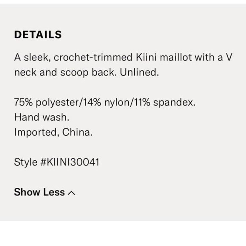 Kiini  Wren Swimsuit Scoop Back Maillot Crochet One Piece High Cut Olive Green S - Picture 16 of 16